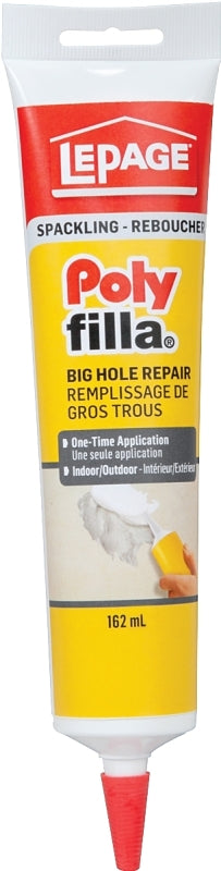 LePage Polyfilla 394034 Spackling Big Hole Repair, White, 162 mL Tube