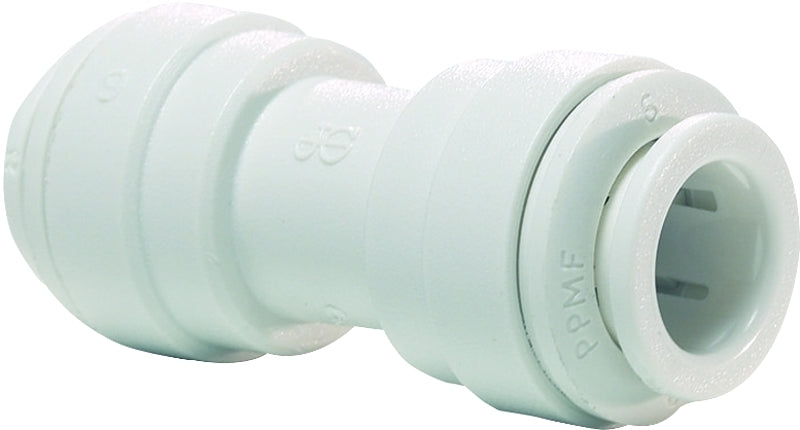 John Guest PP0408WP Pipe Union Connector, 1/4 in, Polypropylene, 60 to 150 psi Pressure