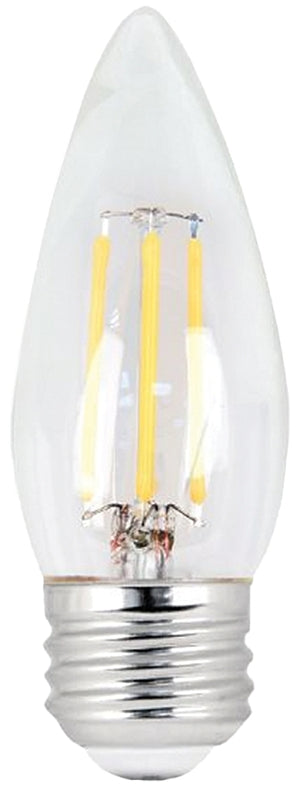 Feit Electric BPETC40/827/LED/2 LED Lamp, Specialty, Torpedo Tip Lamp, 40 W Equivalent, E26 Lamp Base, Dimmable, Clear