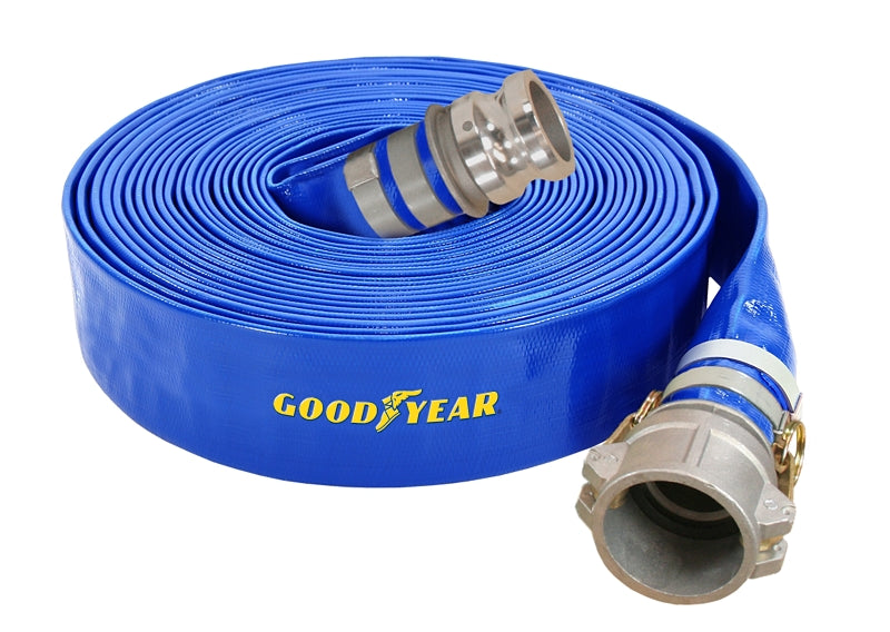 ABBOTT RUBBER 1148-3000-50-CE Pump Discharge Hose Assembly, 3 in ID, 50 ft L, Aluminum C & E, PVC, Blue