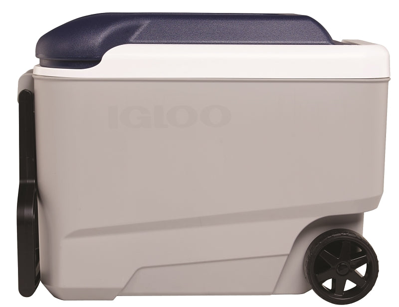 Igloo 34814 Roller Cooler, 40 qt Cooler, Polyurethane, Blue, 5 days Ice Retention