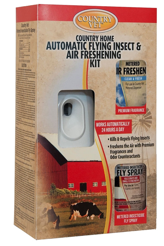 Country Vet 321978CV43A Flying Insect and Air Freshening Kit, Fresh Cotton