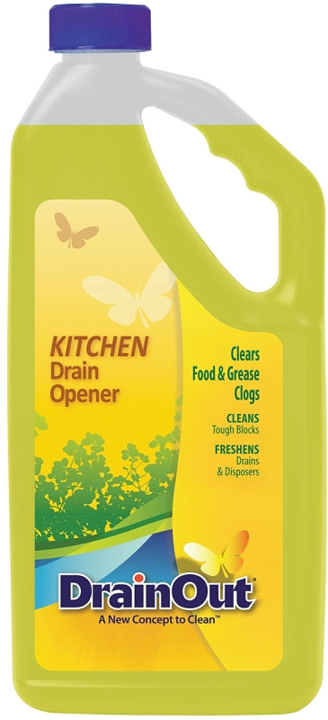 Drain OUT DOK0632N Drain Opener, Liquid, Yellow, Citrus, 32 oz, Bottle