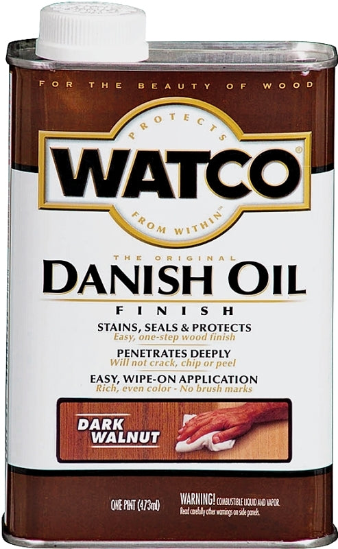 Watco 65851 Danish Oil, Dark Walnut, Liquid, 1 pt, Can