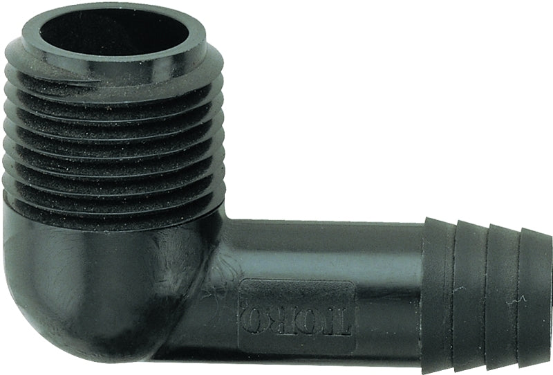 Toro 53304 Elbow, 3/8 x 1/2 in Connection, Barb x MNPT, Plastic