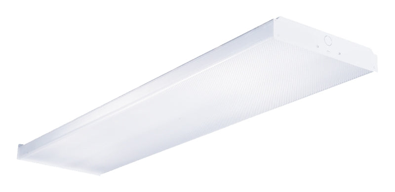 Metalux WS232 Wraparound Light, 64 W, 2-Lamp, T8 Bulb, Bi-Pin Lamp Base, Metal Fixture, White Fixture