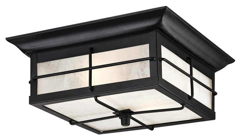 Westinghouse 6204800 Flush Mount Light, 2-Lamp, Incandescent, LED Lamp, Steel Fixture, Black Fixture, Textured Fixture