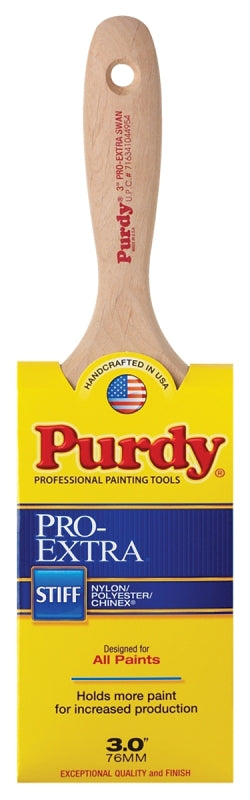 Purdy Pro-Extra Swan 144400730 Wall Brush, Nylon/Polyester Bristle, Beaver Tail Handle