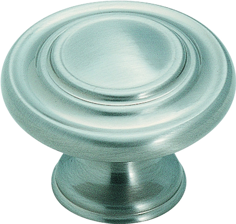 Amerock BP1586G10 Cabinet Knob, 1 in Projection, Zinc, Satin Nickel