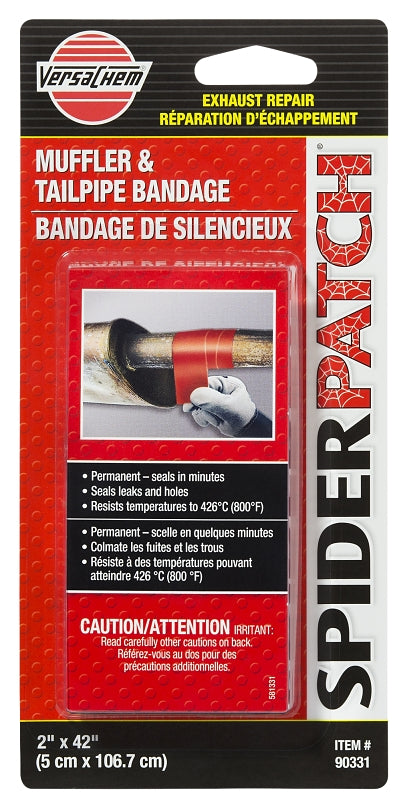 Permatex 90331 Muffler and Tailpipe Bandage, 2 in W, 42 in L, White, 800 deg F