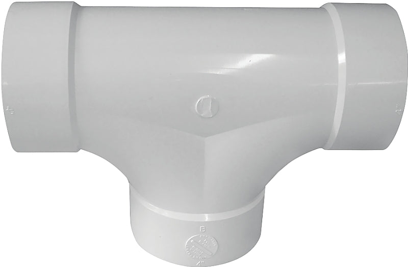 Canplas 414155BC Sanitary Pipe Tee, 4 in, Hub, PVC, White