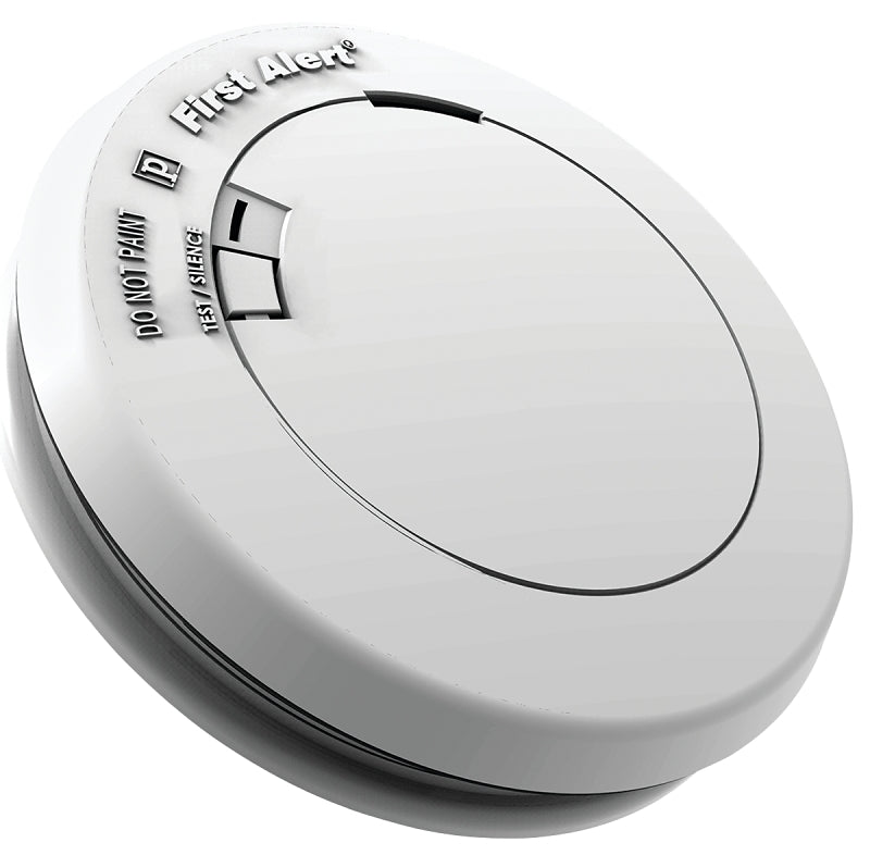 First Alert 1039852 Smoke Alarm, 3 V, Photoelectric Sensor, 85 dB, Alarm: Audible Beep, Ceiling, Wall, White