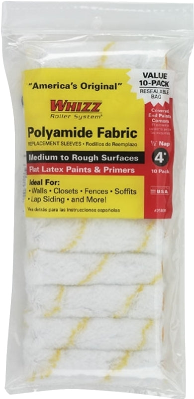 Whizz 25001F Roller Cover, 1/2 in Thick Nap, 4 in L, Polyamide Cover