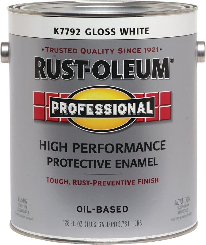 RUST-OLEUM PROFESSIONAL K7792402 Protective Enamel, Gloss, White, 1 gal Can