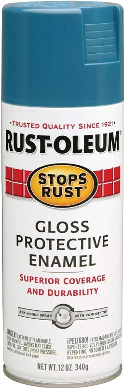 Rust-Oleum 269292 Rust Preventative Spray Paint, Gloss, Maui Blue, 12 oz, Can