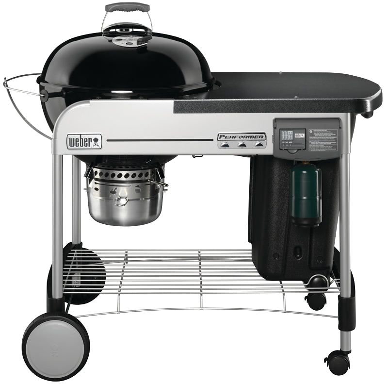 Weber Performer 15501001 Deluxe Charcoal Grill, 363 sq-in Primary Cooking Surface, Black
