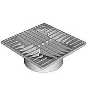 DrainTech 0642SDB Drop-In Drain Grate, 6 in Dia, 5-7/8 in L, 5-7/8 in W, Square, 1/4 in Grate Opening, Polyethylene