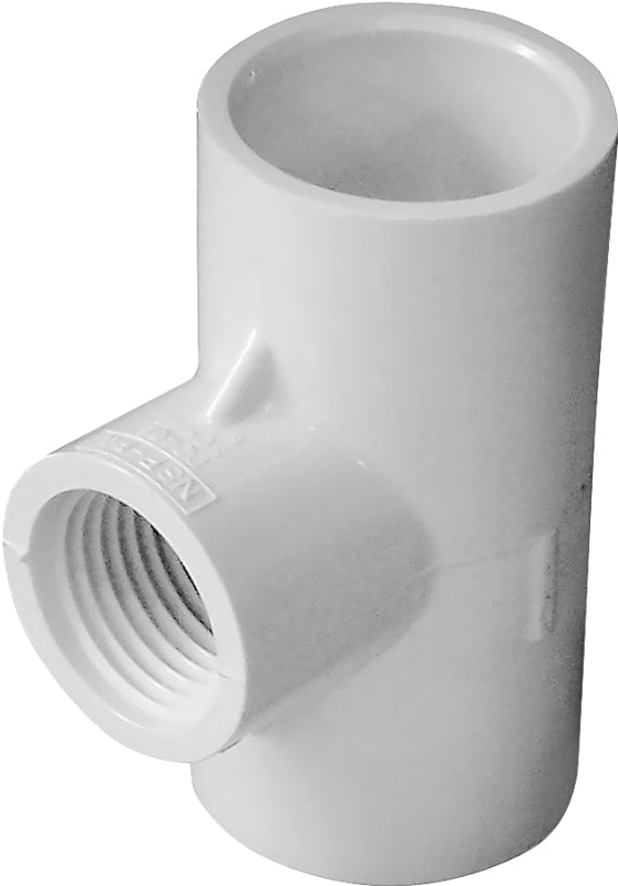 IPEX 435863 Pipe Tee, 3/4 x 1/2 in, Socket x Socket x FPT, PVC, White, SCH 40 Schedule, 150 psi Pressure