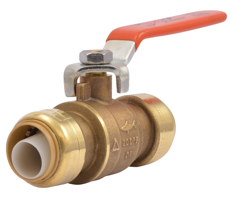 SharkBite 22185-0000LF Ball Valve, 3/4 x 3/4 in Connection, Push-Fit x Push-Fit, 200 psi Pressure, Manual Actuator