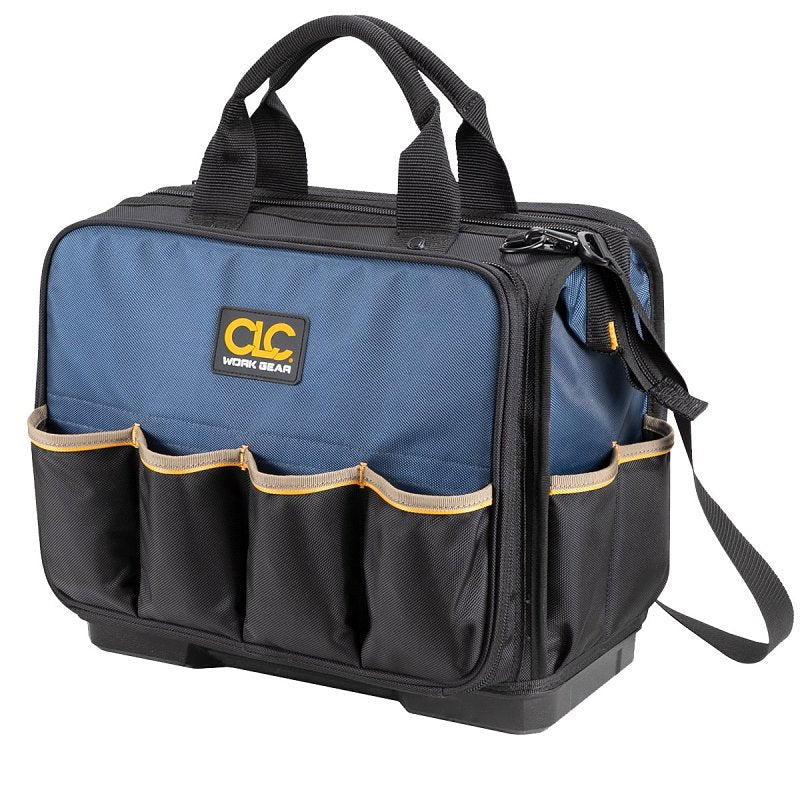 CLC TOOL WORKS PB1543 Molded-Base Technician's Tool Bag, 17 in W, 10 in D, 15 in H, 54-Pocket, Polyester