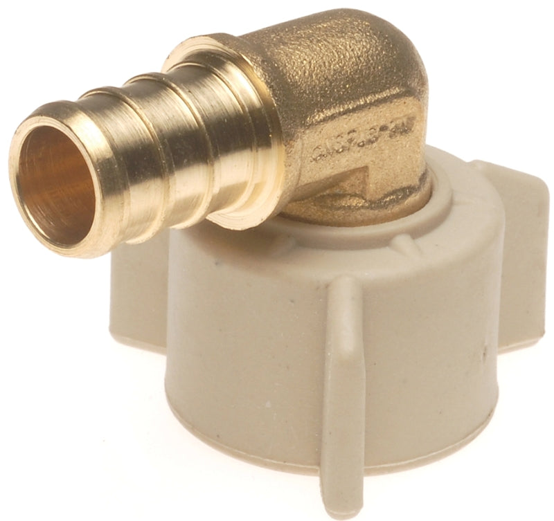 Apollo CPXFAE1212 Swivel Pipe Elbow, 1/2 in, FPT, 90 deg Angle, Brass