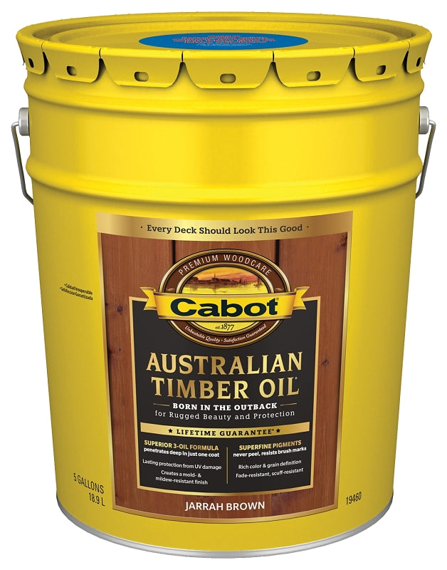 Cabot 19400 Series 140.0019460.008 Australian Timber Oil, Jarrah Brown, Liquid, 5 gal, Pail