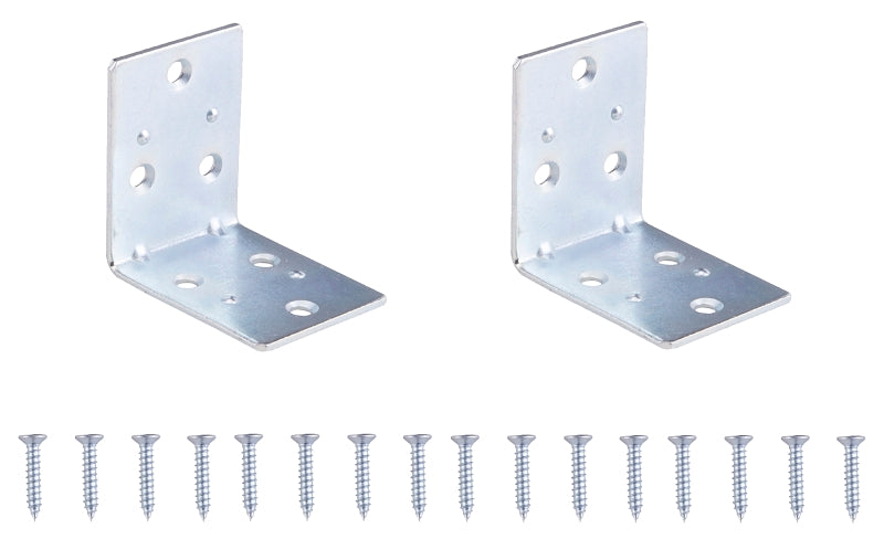 Prosource BH-605PS Corner Brace, 2 in L, 2 in W, 2 in H, Steel, Zinc-Plated, 2 mm Thick Material