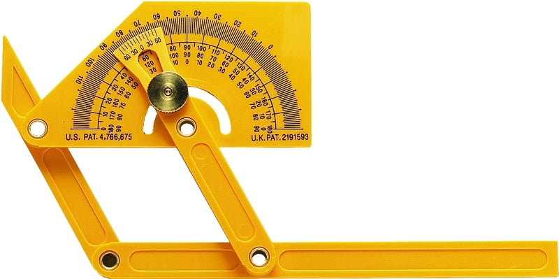 General 29 Angle Protractor with Locknut, 0 to 165 deg, Plastic