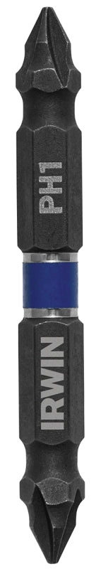 Irwin 1870982 Power Bit, #1 Drive, Phillips Drive, 1/4 in Shank, Hex Shank, 2-3/8 in L, Steel