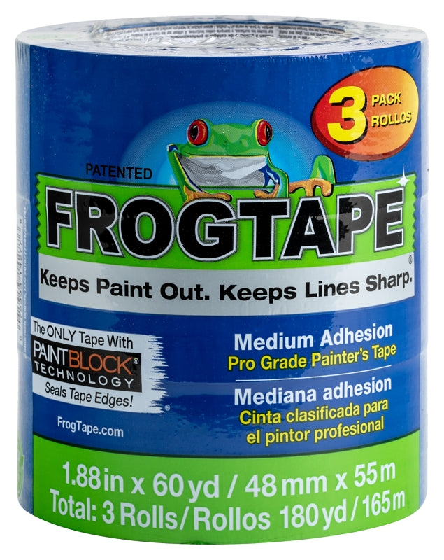 FrogTape 104957 Painter's Tape, 60 yd L, 1.88 in W, Blue