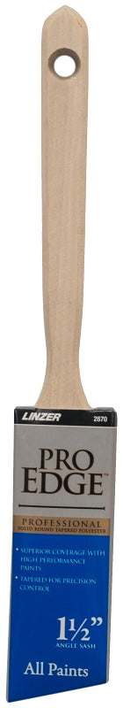 Linzer 2870-1.5 Paint Brush, 1-1/2 in W, Polyester Bristle, Angle Sash Handle