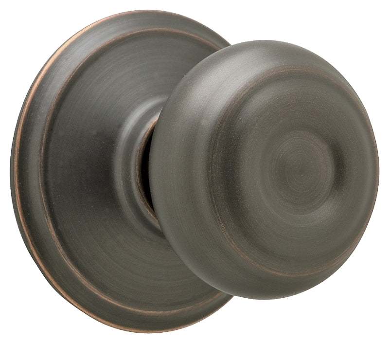 Schlage Georgian Series F10VGEO716 Passage Knob, Metal, Aged Bronze, 2-3/8, 2-3/4 in Backset, 1.63 x 2.25 in Strike