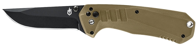 Gerber 31-003571 Haul Pocket Knife, 3.1 in L Blade, Stainless Steel Blade, Coyote Brown Handle