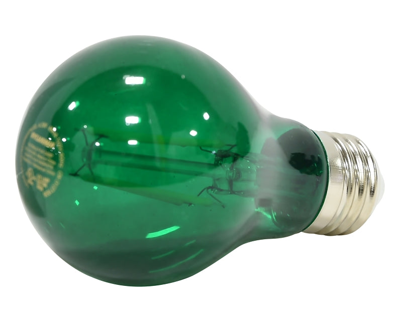 Sylvania 40303 Ultra LED Bulb, General Purpose, A19 Lamp, E26 Lamp Base, Dimmable, Green, Colored Light