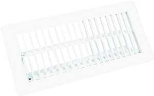 US Hardware V-102WB Floor Register, 9/16 in L, Steel, White