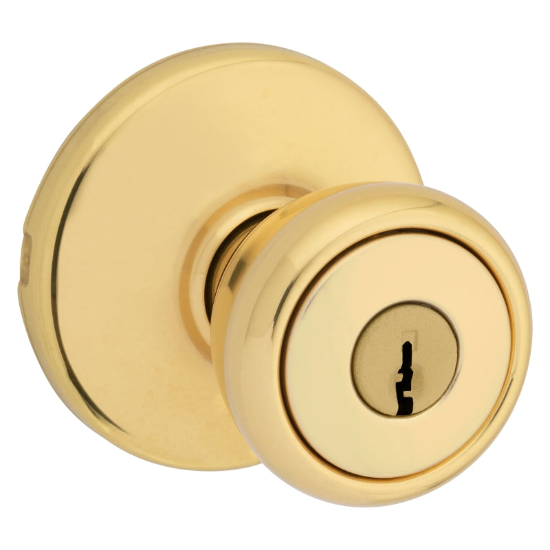 Kwikset 400T36ALRCSKDBX Keyed Entry Knob, Polished Brass