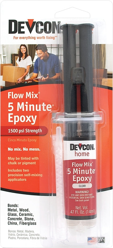 Devcon 20445 Epoxy Adhesive, Amber, Liquid, 0.47 oz, Syringe