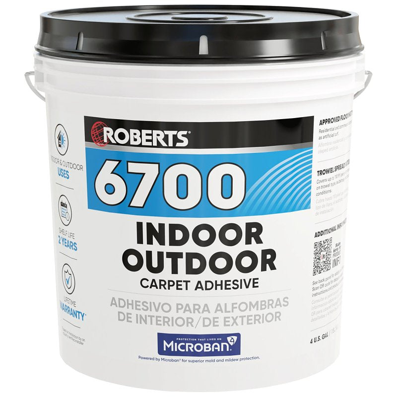 Roberts 6700-4 Carpet Adhesive, Cream, 4 gal, Pail