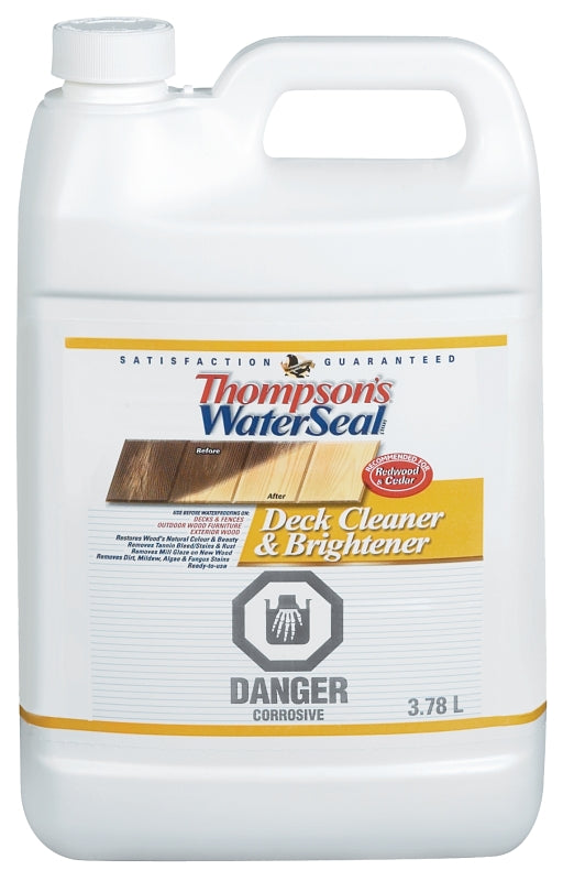 Thompson's WaterSeal THC052503-16 Deck Cleaner and Brightener, Liquid, Green, 3.78 L, Can