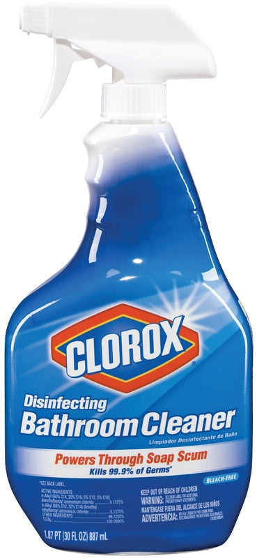 Clorox 08033 Bathroom Cleaner, 30 oz Bottle, Liquid, Citrus, Clear