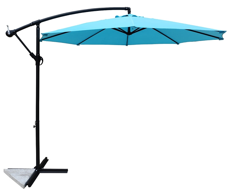 UMBRELLA&STAND TEAL OFFST 10FT