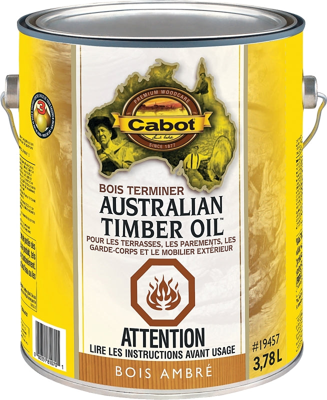 Cabot 19400 19457C Australian Timber Oil, Amberwood, Liquid, 3.7 L