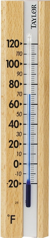 Taylor 5141 Thermometer, -20 to 120 deg F, Wood Casing