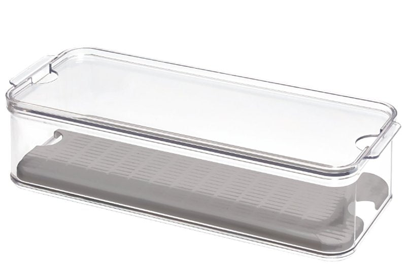 iDESIGN Crisp Produce 71343 Fridge Bin, 15.72 in L, 6.32 in W, 3.76 in H, Plastic, Clear