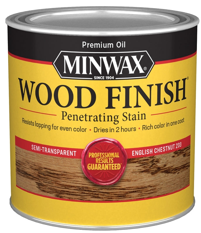 Minwax 223304444 Wood Stain, English Chestnut, Liquid, 0.5 pt, Can