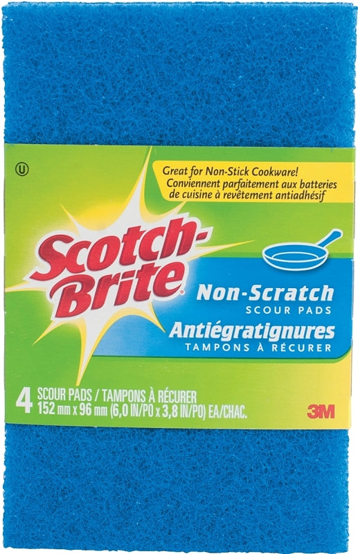 Scotch-Brite SB-4622 Scouring Pad, Polymer Abrasive, 6 in L, 3.8 in W, Blue