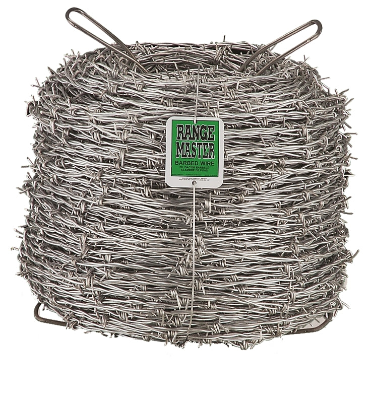 Rangemaster 7126 Barbed Wire, 1320 ft L, 12-3/4 Gauge, 5 in Points Spacing, Zinc