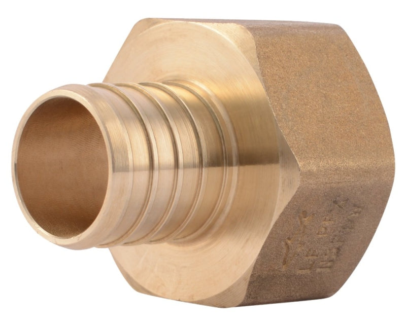 SharkBite UC094LFA Pipe Adapter, 1 in, PEX Barb x FNPT, DZR Brass, 200 psi Pressure