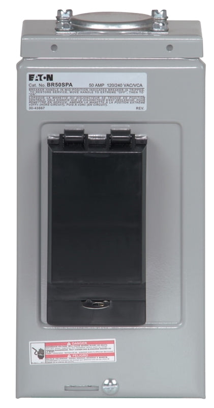 Cutler-Hammer BR50SPAST Spa Panel, 1 -Phase, 50 A, 240 V, 1 -Space, 8 to 2 AWG Wire, NEMA 3R Enclosure