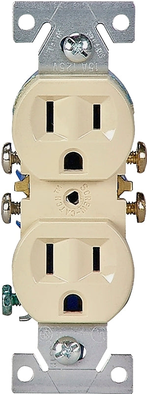 Eaton Wiring Devices C270V Duplex Receptacle, 2 -Pole, 15 A, 125 V, Push-in, Side Wiring, NEMA: 5-15R, Ivory